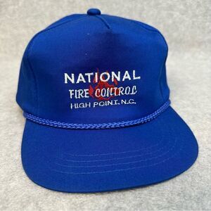 Vintage National Fire Control Trucker Hat Blue‎ Rope Brim Snapback High Point NC